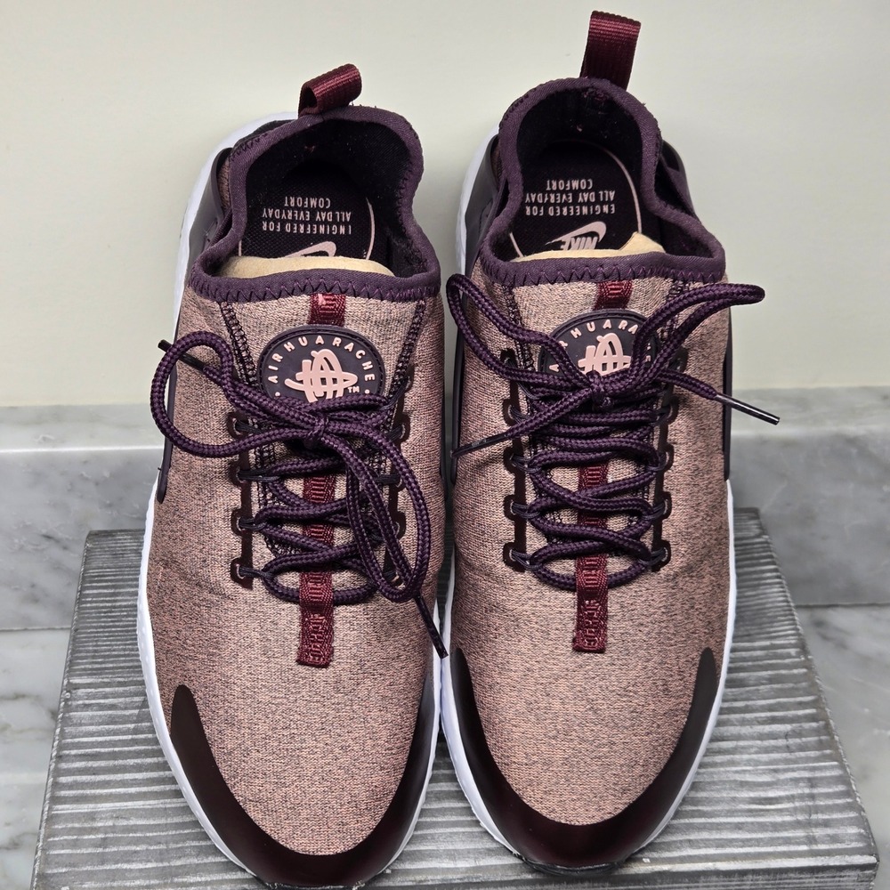 Nike Air Huarache Sneakers Womens Sz 8.5 Port Wine Ultra Running Shoes Excellent - Picture 4 of 11